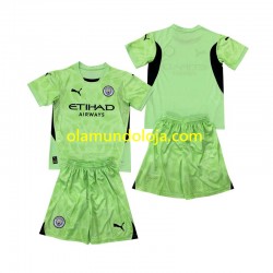Camisola Manchester City 2 Guarda-redes Criança Equipamento Quarto 2024-2025 Manga Curta
